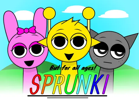 Sprunki For All Ages Game Logo - Colorful Characters
