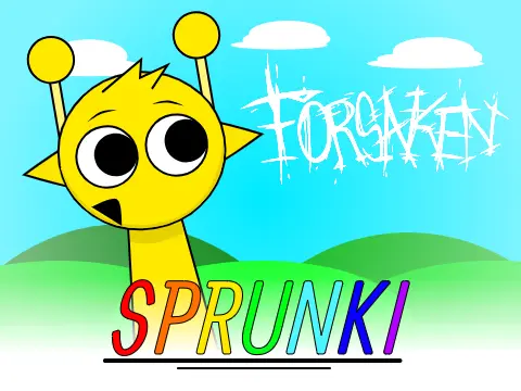 Sprunki Forsaken V2 game cover showing corrupted characters