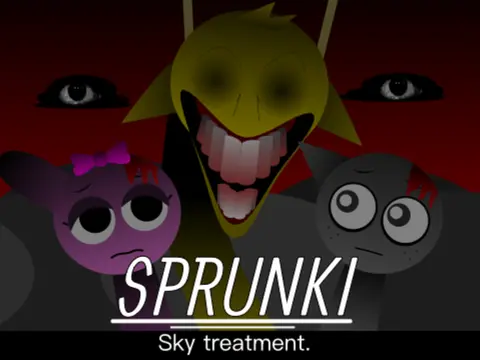 Official logo for Sprunki Forsaken V2 Remix showing dark version of Sprunki character