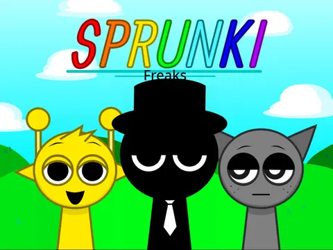 Sprunki Freaks game logo featuring weird and wonderful musical characters
