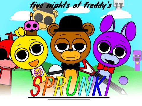 Sprunki Freddy Game Logo - Scary Sprunki Characters in FNAF Style