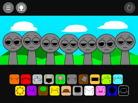 Official logo for Sprunki Free Reuploaded game featuring classic sprunki characters