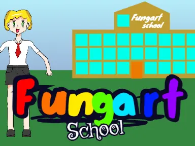 Fungart School Sprunki Mod Logo - School-themed Sprunki characters in classroom setting
