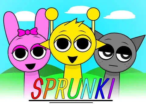 Sprunki Game Logo - Colorful Characters and Phases