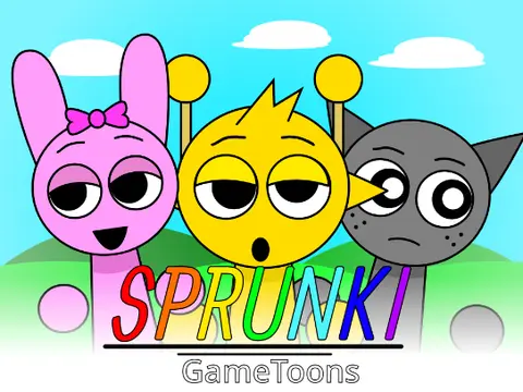Sprunki Gametoons game logo featuring Mo character from Gametoons