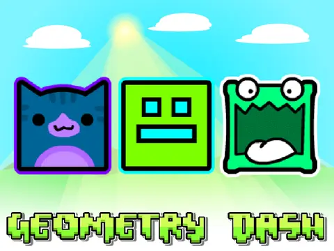 Logo for the Sprunki Geometry Dash Version platformer game