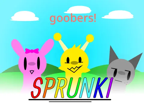 Sprunki Goobers game cover showing colorful characters and music notes