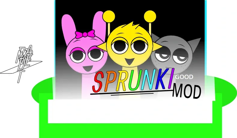Sprunki Good game logo featuring colorful characters