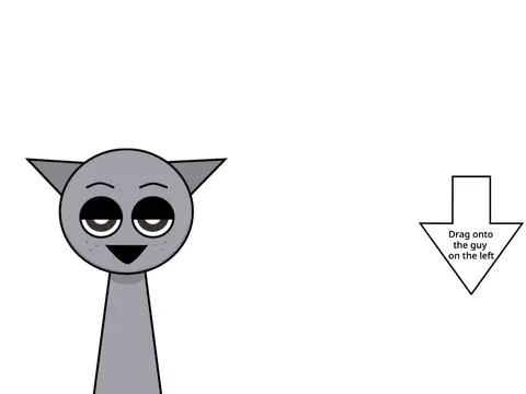 Sprite of Gray from Sprunki next to a calculator icon