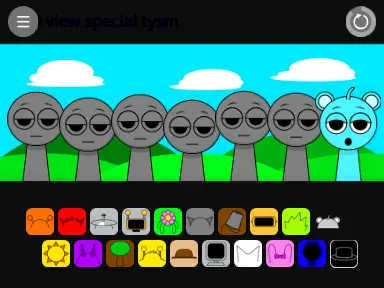 Official Sprunki Gray Edition game logo featuring gray-themed characters