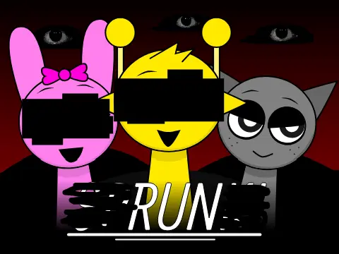 Sprunki Gray Revenge game logo featuring gray characters