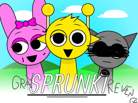Official Sprunki Gray Revenge Mod game cover featuring gray sprunki character