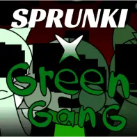 Sprunki Green Gang Edition Official Logo - Horror Mod Version