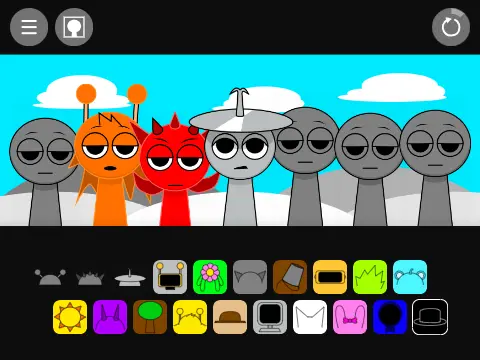 Official logo for Sprunki Grown Up game showing evolved adult Sprunki characters