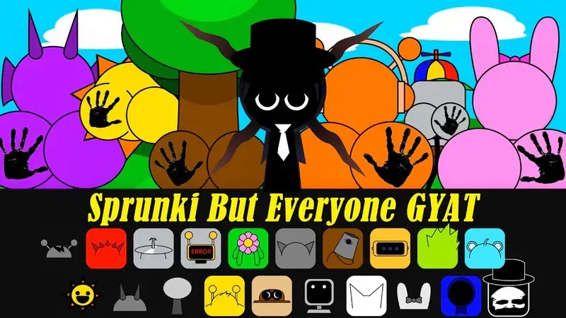 Sprunki Gyat Character Customization Game Logo