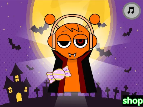 Sprunki Halloween Clicker Remix Game Logo featuring spooky Sprunki characters