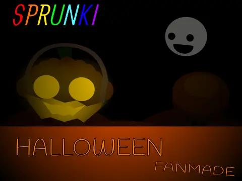 Sprunki Halloween Fanmade Game Logo featuring spooky characters