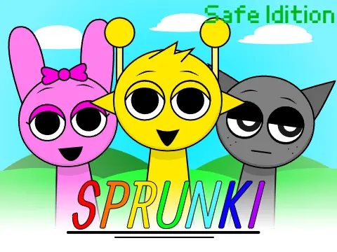 Sprunki Horror Removed Game Logo - Colorful Characters Without Scary Elements