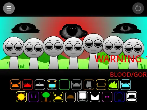 Official logo for Sprunki Horror V2 game featuring scary Sprunki characters