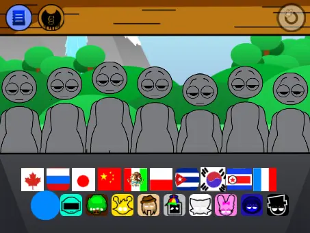 Sprunki Human Countryballs Game Logo featuring Sprunki characters as countryballs