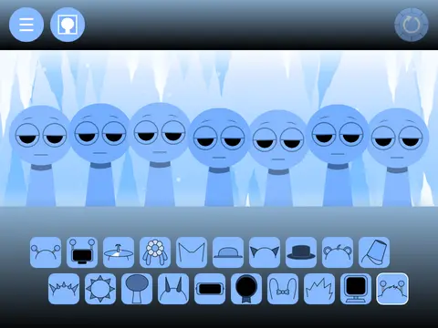 Sprunki Ice Game Logo - Frosty Characters in Blue Tones