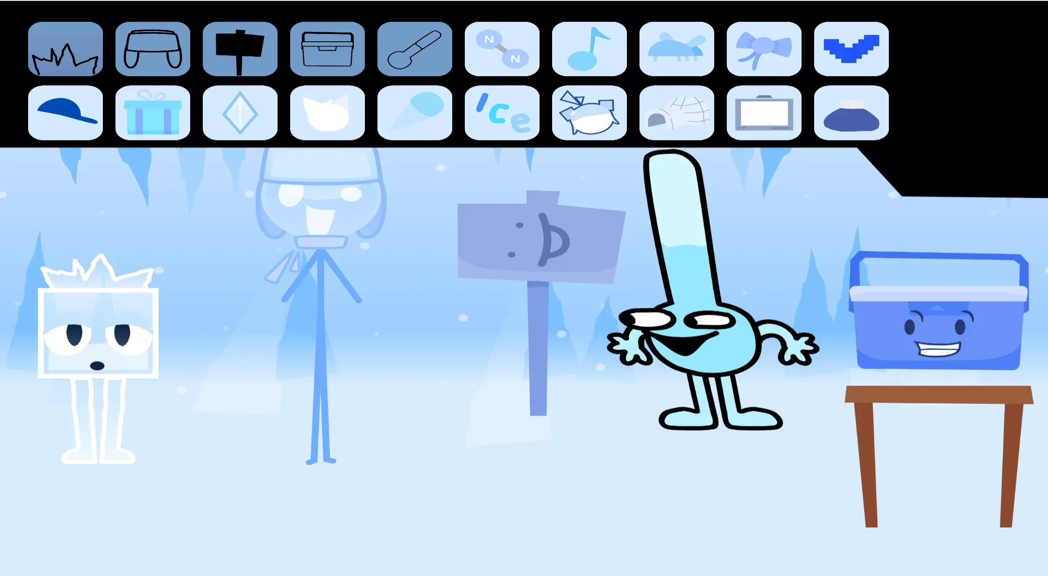 Sprunki Icebox Cool as Ice Game Cover - Frozen Sprunki Characters