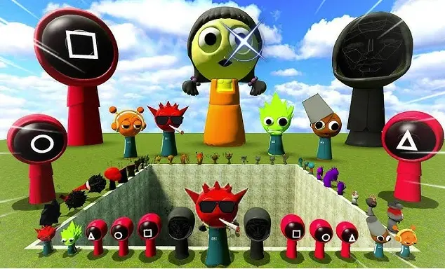 Sprunki Squid Game Chamber Gameplay Gameplay screenshot of Sprunki Squid Game Chamber horror mod