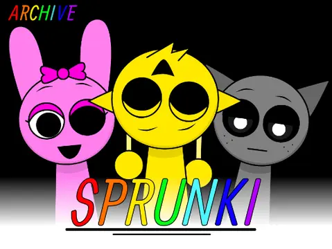 Sprunki Incredibox Corruptbox Game Logo - Dark musical Sprunki characters