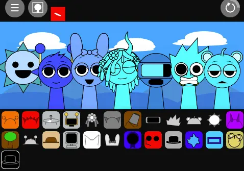 Dye Customization Interface Sprunki Incredibox Dye Gameplay - Custom Color Customization Screen