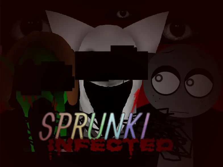 Sprunki Infected V2 Game Cover - Terrifying Zombie Sprunki Characters