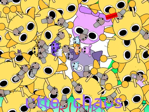 Logo depicting Sprunki characters in a chaotic, interactive physics sandbox environment