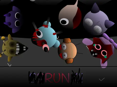 Official logo for Sprunki Interactive Beta horror game featuring creepy Sprunki character