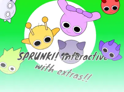 Official logo for Sprunki Interactive With Extras game featuring enhanced sprunki characters