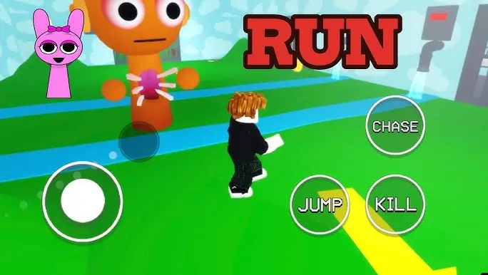 Sprunki Jump Gameplay Screenshot - Character mid-jump over platforms