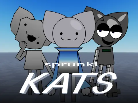 Sprunki Kats game logo featuring cat-inspired Sprunki characters