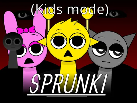 Sprunki Kids Mode Logo - Colorful character creator interface