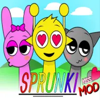 Sprunki Kiss Mod Logo - Horror Edition with Remastered Characters