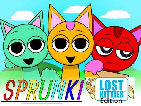 Sprunki Lost Kitties Edition Game Cover - Sprunki with cute kittens