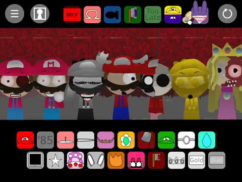 Sprunki Mario Mario's Madness Retake Update Incredibox Mod Game Cover
