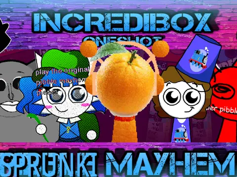 Requested Sprunki Mayhem Game Cover - Chaotic Sprunki Characters