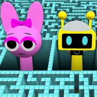 Sprunki Maze Game Logo - Interactive Puzzle Game