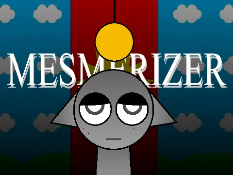Mesmerizer Sprunki Animeme Game Logo featuring anime-style Sprunki characters