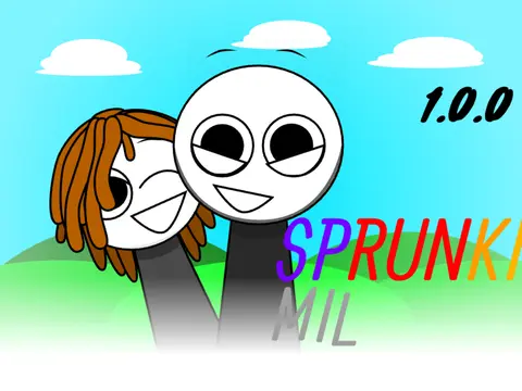 Sprunki Mil Version 1.0 Definitive Game Cover - Horror Mod with Babies Characters