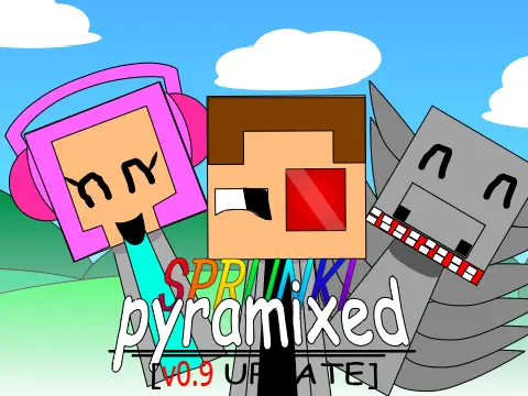 Logo for Sprunki Minecraft Friends Pyramixed game