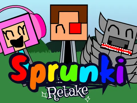 Logo for Sprunki Minecraft Friends Retake Remix game