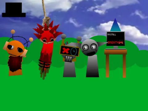 Sprunki Mix v8 Family-Friendly Game Cover with Drag & Drop Mechanics