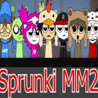 Sprunki MM2 Official Game Logo - Dark Horror Theme