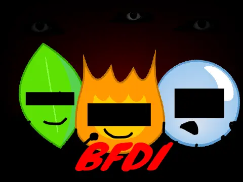 BFDI and Sprunki crossover mod with oversized characters and interactive horror polos