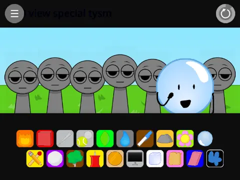 Logo for the Sprunki mod crossover with BFDI (Battle for Dream Island)
