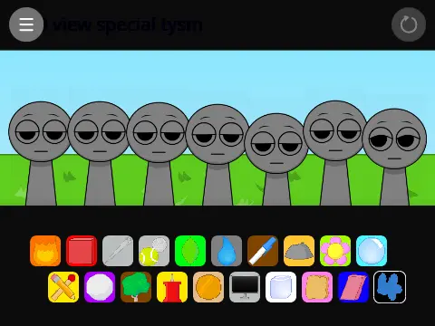 Logo for the Sprunki Mod BFDI Remix, a music mixing game featuring Battle for Dream Island characters